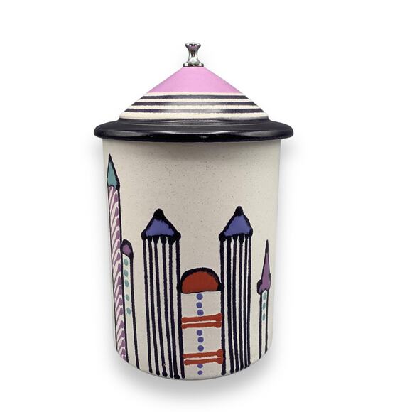 KMK 90s Canister Germany Modern Art Keramik Kupfermühle Architecture Design 8" - Picture 1 of 10